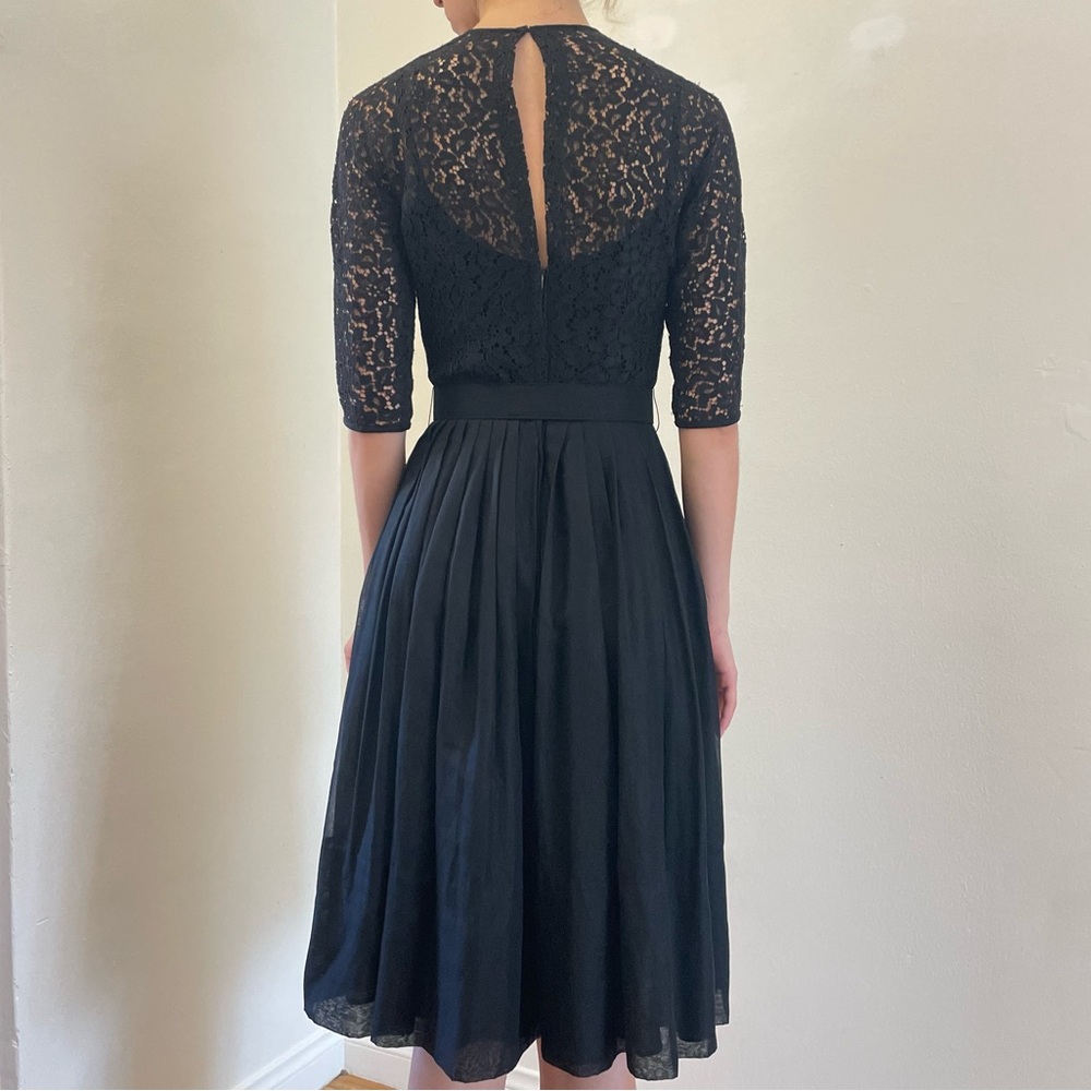 Vintage 1950s black lace traditional dress